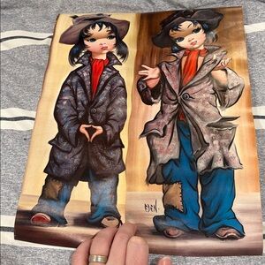 EDEN Big Eyes Hobo Girl Vintage Print  lot for 4